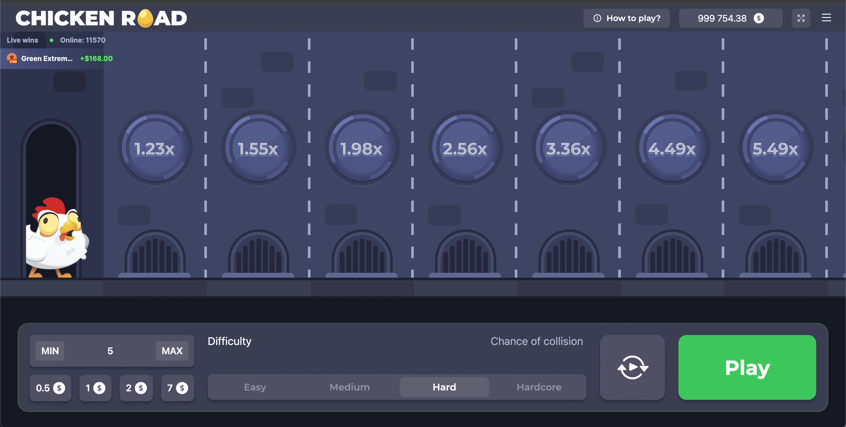 Estrategia Martingala Chicken Road